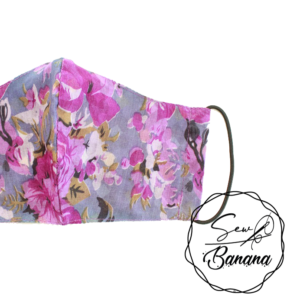 purple flowers face mask