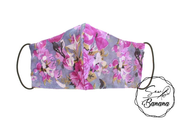 purple flowers face mask