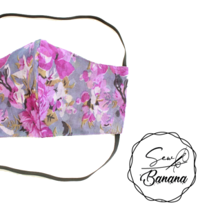 purple flowers face mask