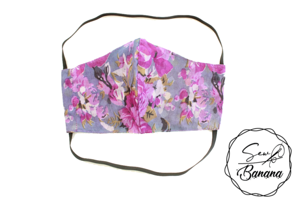 purple flowers face mask
