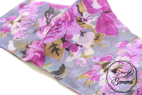 purple flowers face mask