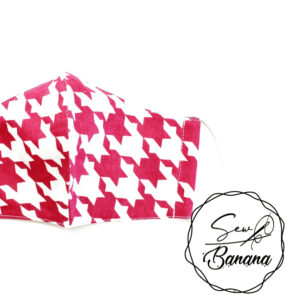 pink checkered face mask