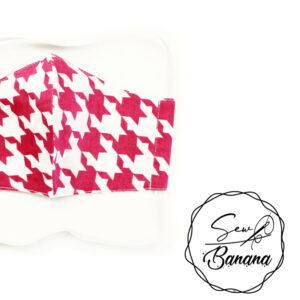 pink checkered face mask