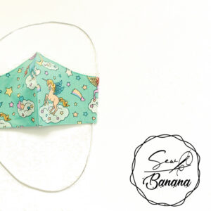 blue unicorn face mask
