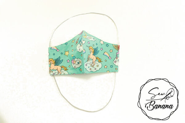 blue unicorn face mask