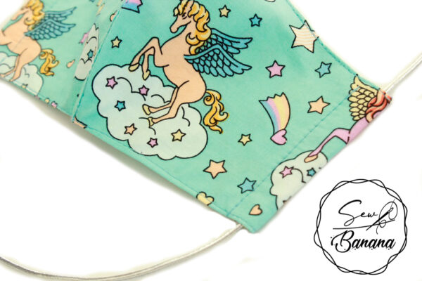 blue unicorn face mask