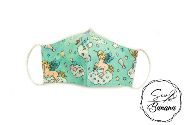 blue unicorn face mask