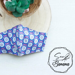 blue pink mask