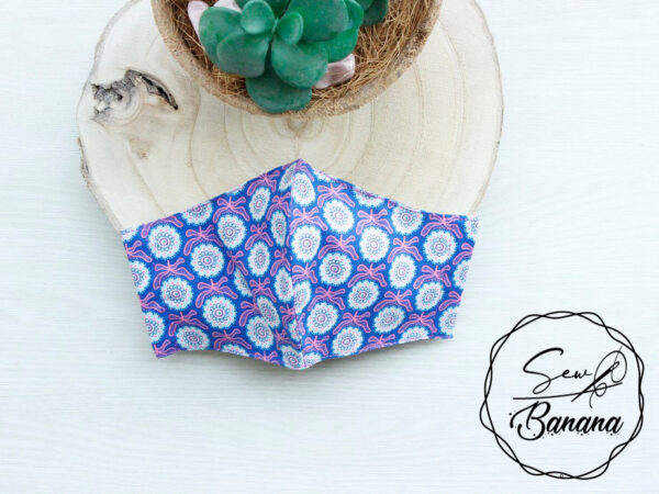 blue pink mask
