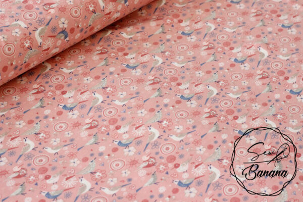 vintage birds pink