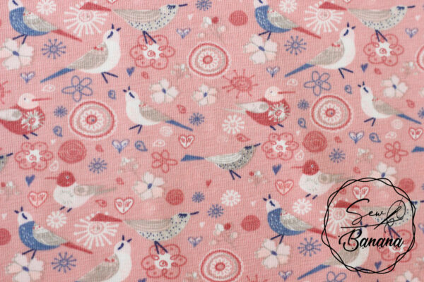 vintage birds pink