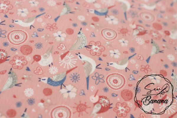 vintage birds pink