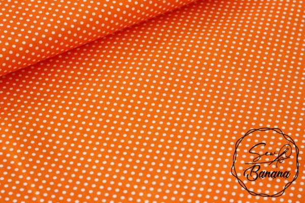 dots orange poplin