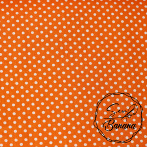dots orange poplin