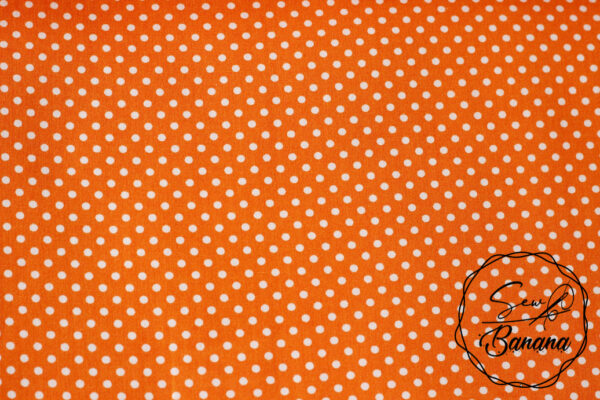 dots orange poplin