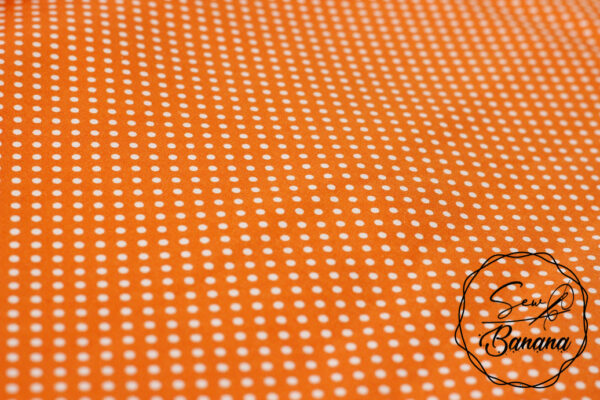 dots orange poplin