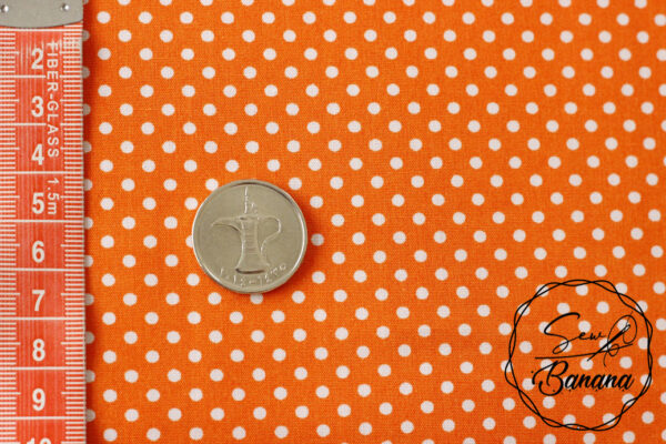 dots orange poplin