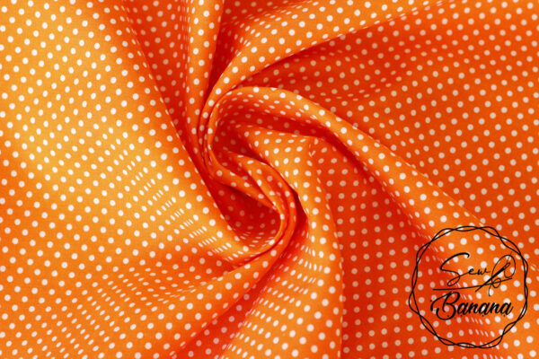 dots orange poplin