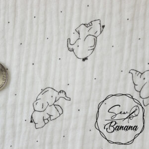 little baby elephant muslin
