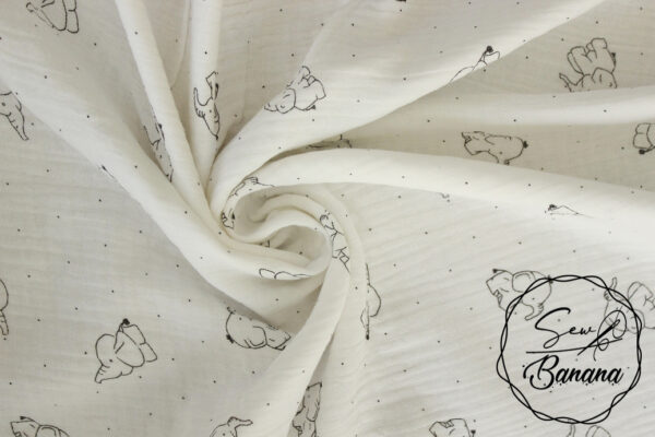 little baby elephant muslin