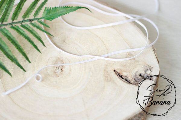 3mm flat elastic white