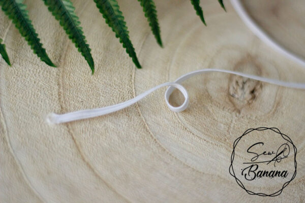 3mm flat elastic white