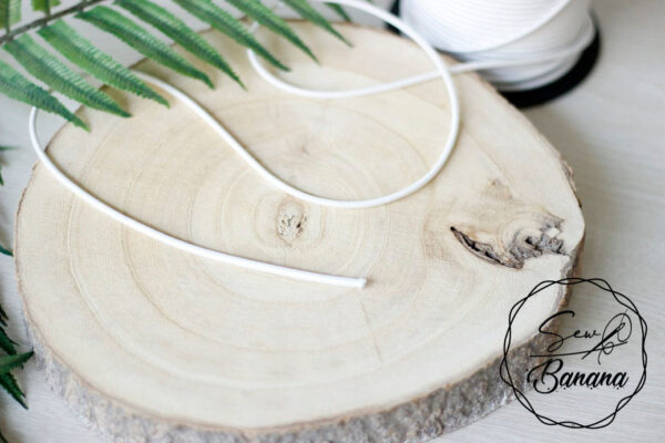 3 mm white round elastic cord