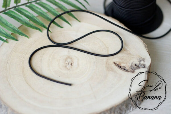 3 mm black round elastic cord